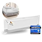 BEANBUDS® Bettgitter Rausfallschutz 200cm [1 Seite] - Bettschutzgitter Lattenrost & Boxspringbett - Baby Gitterschutz Elternbett & Kinderbett - inkl. extra Gurt zur Befestigung - Fallschutz Bett, Grau