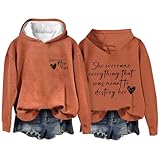 AACH Hoodie Damen Winter Sweatjacke Langarm Gefüttert Kapuzenpullover mit Kapuze Sweatshirt Modische Druck Sweatjacke Baggy Vintage Pullover Übergroßes Warm Hoody Elegant Freizeit Streetwear