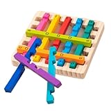 Arroopu Toddler Stacking Toys - Pädagogisches Regenbogen Stapelspiel aus Holz - Motorikspiel Educatives Steckspiel Für Kinder Mädchen Vorschule Kindergarten