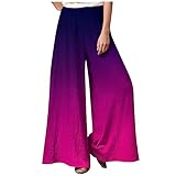 Chino Hose Damen Sommer, Nadelstreifen Hose Damen Jogginghose Yoga-Hosen Für Hosenrock Mädchen Sassyclassy Sporthose Sommerhosen Damen Leicht 7/8 Motorradhose Leichte Sommerhose (Violett,5XL)