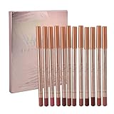 Lipliner Set, Hochpigmentierter Lippenkonturenstift, 0,8 GX12 Stück Lipliner Set Wischfest Langlebig Hochpigmentiert Tragbarer Lippen Make up Stift für den Täglichen Gebrauch