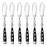 GRÄWE Fischmesser, 6-teilig, geschmiedetes Besteck, schwarz, schwere Qualität - Serie Nürnberg