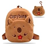 FOSDICK Capybara Rucksack Kindergarten, Capybara Tasche Kindergarten, Süß Kinderrucksack, Kleiner Rucksack Kinder mit Kleingeldbörse, Plüsch Kindergartenrucksack, Kinderrucksäcke für Schule Camping