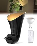 BrightArk 2 Beleuchtungsmodi Plugin GU10 Wandfluter Steckdosenlampe, Spotlights mit GU10 Fassung, Steckdose Lampe mit Stecker, Indirekte Wandbeleuchtung Innen, Nachttischlampe (mit LED Warmweiß Lampe)
