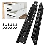 AOLISHENG Schubladenschienen Vollauszug 300mm Schwerlastauszug mit 45 kg Tragkraft für Küchenschränke und Möbel,Schwarz,1 Paar(2er Set)