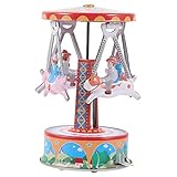 TOYANDONA Blechspielzeug Uhrwerkspielzeug Pinata-spielzeugfüller Schaukelpferd Spielzeug Rotierende Pferdefigur Süße Tierfigur Lustige Uhrwerk Spielzeug Aufzieh Spielzeug Schmiedeeisen
