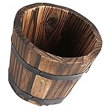 Supvox rustikaler Übertopf bürodeko büro Dekoration blumentöpfe übertöpfe Garden Decoration erzogen runder Pflanzer zimmerpflanzen dekorativer Pflanzenbehälter Retro-Pflanzgefäß hölzern