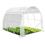 VOUNOT® Gewächshaus Foliengewächshaus, Seitenwände Aufrollbar Winterfest, Tomatenhaus Folientunnel, 3x2x2m 6m², Weiß