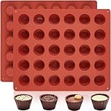 Socluer Silikon Schokoladenform 2 Stück Pralinenform mit 30 Löchern Peanut Butter Cup Form für Schokolade, Gelee, Pudding, Eiswürfeln