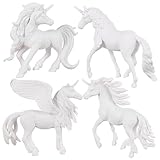 GLSTOY 4 Stück Weißer Embryo färben Einhorn-Party Figur für Mädchen Gips-Malsets für Kinder Korb spielzeug kinder bastelset pflaster Partygeschenke Einhorn-Malset zum Selbermachen Plastik