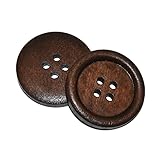 QXWDTW Knopf,Knöpfe für Annähen, Holzknöpfe, rund, Kaffeebraun, for Selbermachen, Nähen, Scrapbooking, for Kleidung, handgefertigt, 4 Löcher, 10 mm – 40 mm(Multi-Color,Diameter 23mm 10pcs)