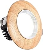 SSDDLZEQ Beleuchtung, Nordische Einfachheit, robust, 5 W, 7 W, Lampe mit großem Loch, LED-Lampe, Deckenleuchte, aus Holz, integriertes Downlight, Anti-Beschlag-Beschichtung (warmes Licht, 7 W)