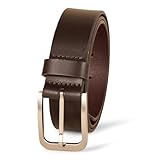 Amazon Essentials Herren Klassischer Jeans-Ledergürtel, Braun, 95
