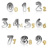 0-9 Edelstahl DIY Zahlen Ausstechformen Set, Große Zahlen 0-9 Ausstecher Plätzchenformen, Cookie Cutter, Keksausstecher Formen Dessert Dekoration für Kekse, Backen, Kuchen, DIY Backform
