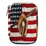 Baseball USA Spost Handschuh Amerikanische Flagge W?chentliche Pillenbox Organizer Etui 7 Tage Reise Pill Case Tragbarer Pill Organizer Rei?verschluss Tasche