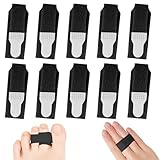 10 Stück Zehenbandage Hammerzehenschienen, Hammerzehen Korrektur Zehenspreizer, zeh Bandage für Gebrochene Zehen, Zehentrenner für Schiefe Curled Toes Bent Toes Geeignet für Finger und Zehen（Schwarz）
