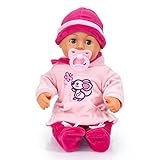 Bayer Design 93824BD Babypuppe interaktiv, Spielpuppe sprechend, weicher Körper, Schnuller, Flasche, 38 cm, Rosa
