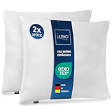 LILENO HOME Microfaser Kissen 80x80 cm Premium (850g Füllung) [2er Set] bis 95 Grad waschbar mit Reißverschluss - Kopfkissen 80x80 cm als Kissen-Füllung für Bett - Deko-Sofa-Kissen