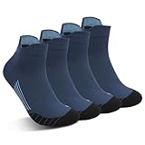 Ynaice Sneaker Socken Herren Damen, 2 Paare Sportsocken 41-44 Atmungsaktive Gepolstert Socken Laufsocken Kurz|Dunkelblau