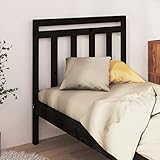 Higsose Bett Kopfteil Zimmer Massives Kiefernholz Schwarz 81x4x100 cm Modischem Home Innendekoration Schlafzimmermöbel Gästezimmer Ausgezeichnete Unterstützung Wand-Kopfteil Vielseitig