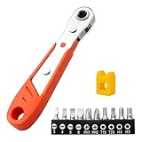 EIH1 Ratschenschlüssel Magnetisch, 110mm 1/4 Zoll Ratschen Wendeschrauber, Mini-ratschen Schraubenschlüssel für Gadgets, Autos,Lieferung mit 10 Schraubendreherbits und 1 Magnetisierer
