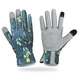 Sugeru Neue Gartenhandschuhe Damen mit Touchscreen,arbeitshandschuhe damen | gartenhandschuhe dornenfest,handschuhe garten | für Hof, Reinigung, Gartenarbeit, Landschaftsbau,Pflücken (A)