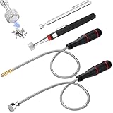 4 Stück Teleskop Magnetstab, 3LB 5LB 15LB Stabmagnet Extra Stark 55 cm 60cm Magnetheber Flexibel, Magnetstab Werkstatt Magnetic Pickup Tool für Aufnehmen von Kleinen Teilen
