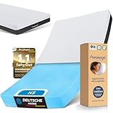 Arensberger SARA Gelschaum Matratze 140x200 cm – 16 cm NANOCELL® Gel-Schaum – H3 Härtegrad – Atmungsaktiv – Abnehmbarer Bezug 240g/m² – Waschbar bis 60°C – Rollmatratze Komfortmatratze