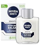 NIVEA MEN Sensitive After Shave Balsam (100 ml), beruhigendes After Shave, feuchtigkeitsspendende Hautpflege nach der Rasur mit Kamille und Vitamin E