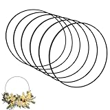 6 Stück Metallringe zum Basteln, Deko Ringe Makramee Zubehör Ringe zum Basteln Aufhängen Traumfänger Ringe DIY Floral Hoop Wandbehang Handwerk Floristik Hochzeitskranz (3mm * 20 cm), Schwarz