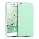 kwmobile Hülle kompatibel mit Apple iPhone 6 Plus / 6S Plus Hülle - weiches TPU Silikon Case - Cover geeignet für kabelloses Laden - Mintgrün matt