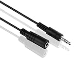 HDSupply AC015-010 Audio Stereo Verlängerungskabel 3,5mm Stecker auf 3,5mm Buchse, Ultra Slim Design, 1,00m, schwarz
