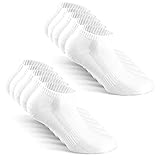 TUUHAW Sneaker Socken Herren Damen Sportsocken 10Paar Halbsocken Kurze Atmungsaktive Baumwolle Weiß 39-42