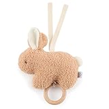 Bieco Musikspieluhr Hase Fine 20 cm | Baby Spieluhr aus Bouclé | Kuscheltier Hase Einschlafhilfe Babys | Hase Kuscheltier Baby Musikuhr | Spieluhr Baby Mädchen Spieluhren Baby Hasen Kuscheltier