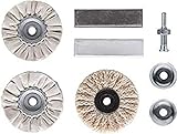 kwb Polier-Satz – 6-tlg. inkl. Polierpaste sowie Aufspanndorn, für Felgen und Auto, Bohrmaschinen und Akku-Bohrmaschinen geeignet, Holz und Metall