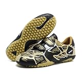 KUUK Fussballschuhe Kinder Kunstrasen Turf Fußballschuhe Hallenschuhe Für Jungen Mädchen AG FG TF Trainingsschuhe (166 Gold TF 28)