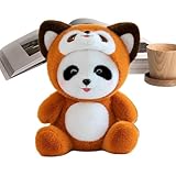 Fierudeng Panda-Plüschkissen, ausgestopfter Panda-Plüsch - Süße weiche 2-in-1-Waschbär-Panda-Plüschpuppe | Stofftier, Bezaubernde Begleiter, Plüschtier, Stofftier für, Mädchen, Kinder, Kleinkinder