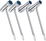 HhBdy 4 Stück Kettensägenschlüssel, 13 mm X 19 mm Zündkerzenschlüssel, T Schraubenschlüssel für Motorsägenmäher Bürstenschneider Rasenmäher