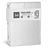 Bettwaesche-mit-Stil Mako Satin Spannbettlaken Spannlaken Spannbetttuch (140 cm x 200 cm, Matratzenhöhe 12-20 cm, Weiß)