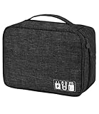 HCFGS Elektronische Tasche - Elektronik zubehör organisator - universal travel Kabel Organizer Tasche (Schwarz)