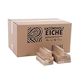 30kg Anzündholz Anfeuerholz Anmachholz Brennholz Kaminholz Ofenholz Smoker Grill BBQ Trocken Ofenfertig Eiche 16cm