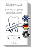 Dentium Lux Zahnaufhellung Whitening Strips - Schonende Formel aus natürlichen Inhaltsstoffen für Weiße Zähne - Schmelz- und Zahnfleischfreundlich - Peroxidfrei - Geld-zurück-Garantie - 28 Strips