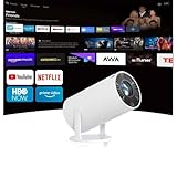 Beamer, Beamer 1080P Heimkino, Smart Beamer Klein, Portable Projector, Fidelity Bluetooth, 270° Verstellbar, LED 1080P, Tragbarer Filmprojektor für Android-Telefon, USB-TV-Stick,