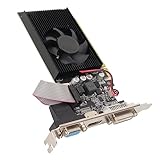 GT 610 Grafikkarte, 2 GB DDR3 64 Bit PCI Express 1,1 X 16 Video Grafikkarte mit HDMI DVI VGA Anschluss, Grafikkarte mit Lüfter für Desktop Computer