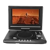 Xiuganpo Kabelloser TV- und FM-Tuner-Auto-DVD-Player mit Schwenkbarem Bildschirm, Fernbedienung für Home Entertainment, Schwarz (EU-Stecker)