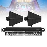 Nicvrea UHF-Antennen-Stromverteilungssystem, Mikrofon-Signalverstärker, Frequenzbereich 450–950 MHz, Signalverstärkung bis 500 m für Live-Shows und Partys 16Input