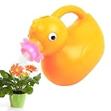 Charmante Gießkanne mit Entenmotiv, leicht, tragbare Wasserkanne für draußen, kinderfreundliches Gießkannen-Spielzeug, 18 x 10 x 17 cm, für Kinder (Gelb)