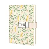 LuysmengEU Tagebuch, B6-Notizbuch mit Schloss, Tagebuch, Notizbuch, Passwortschloss, sicheres Datenschutzbuch, schöne bunte Drucke, Pu-Leder, 194 x 133 mm(Color4)