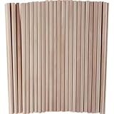 Baokuan 100 Stück Runde Holzstäbe, Holzdübelstäbe, Unlackierte Hartholzstäbe, Natürliche Holzstange Für DIY-bastelprojekte, Zubehör