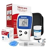 Blutzuckermessgerät, Zuckermessgerät mit Blutzuckerteststreifen 25, Sinocare Safe-Accu2 Blutzuckermessgerät set mit teststreifen, mg/dL (Safe-Accu2 Messgeräte 25 Set)
